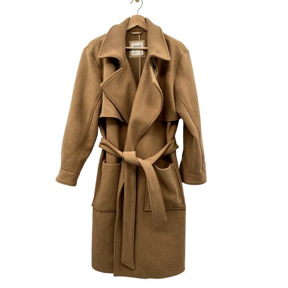 Abercrombie & Fitch Camel wool blend trench Coat - Picture 2 of 6